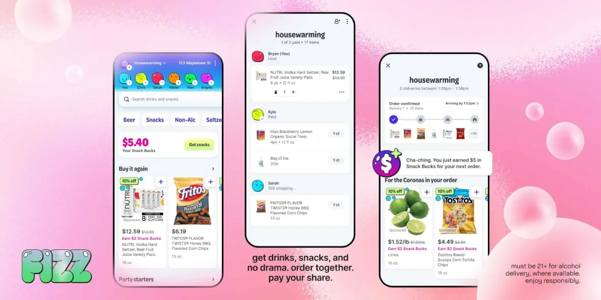 Cosmico - Instacart launches Fizz, a Gen Z party drinks and snacks app